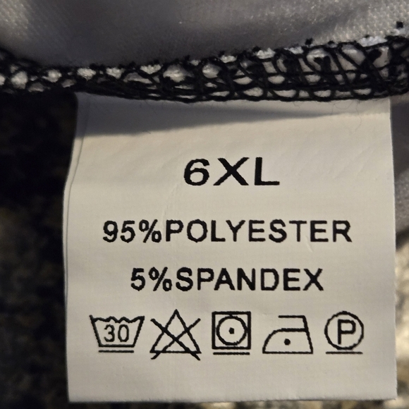 Gradient Black and White Men's 6XL Short Sleeve Tee Shirt Jersey Type Interior - Picture 3 of 6